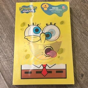 SpongeBob SquarePants 4 pack Mens Crew Sock Size 6-12